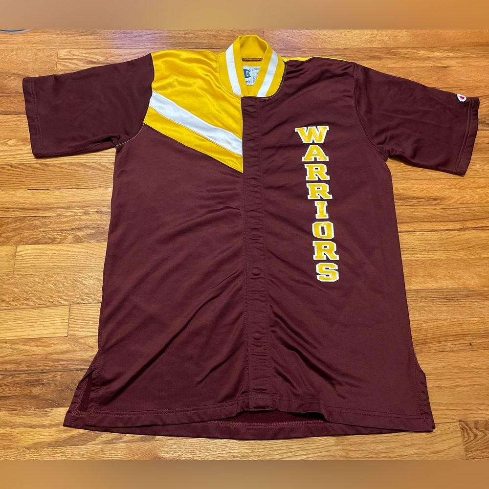 90s NBA Warriors vintage basketball jersey button up practice warm up size 42